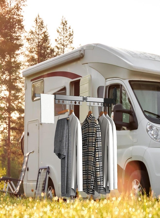 Brikipth Clothes Drying Rack Wall Mounted with Suction Cup, Laundry Drying Rack with Towel Bar, Strong Load-Bearing Foldable Save Space Dry Racks, Suitable for Smooth Surface, 2 Pole - Image 2